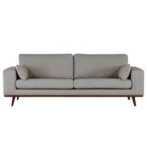 2-Sitzer Sofa BILLUND Webstoff Lark: Braungrau - Buche Dunkel