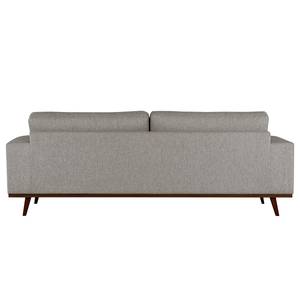 2-Sitzer Sofa BILLUND Webstoff Lark: Braungrau - Buche Dunkel