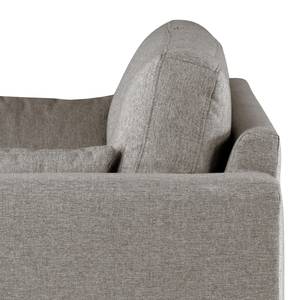 2-Sitzer Sofa BILLUND Webstoff Lark: Braungrau - Buche Dunkel