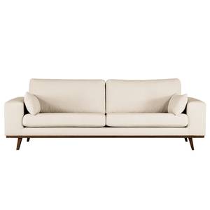 3-Sitzer Sofa BILLUND Bouclé Stoff Eurona: Beige - Buche Dunkel