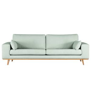 3-Sitzer Sofa BILLUND Bouclé Stoff Eurona: Himmelblau - Buche Hell