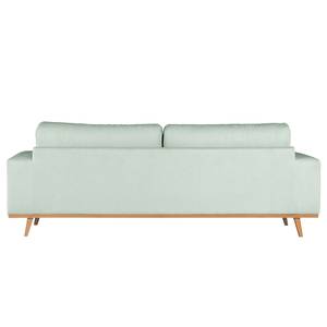 3-Sitzer Sofa BILLUND Bouclé Stoff Eurona: Himmelblau - Buche Hell