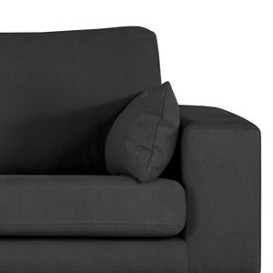 2-Sitzer Sofa BILLUND Baumwollstoff Vele: Anthrazit - Buche Dunkel