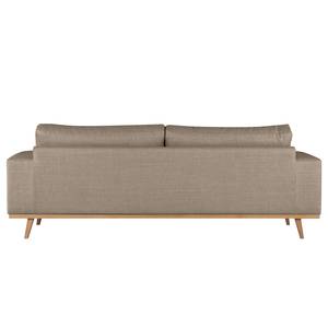 2-Sitzer Sofa BILLUND Strukturstoff Otrera: Taupe - Buche Hell