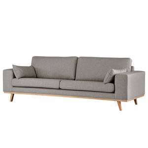 3-Sitzer Sofa BILLUND Webstoff Lark: Braungrau - Buche Hell