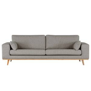 3-Sitzer Sofa BILLUND Webstoff Lark: Braungrau - Buche Hell