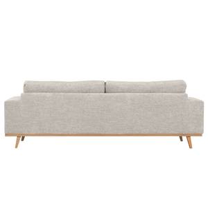 3-Sitzer Sofa BILLUND Webstoff Cieli: Sandgrau - Buche Hell