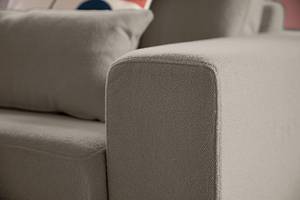 3-Sitzer Sofa BILLUND Bouclé Stoff Eurona: Grau - Buche Hell