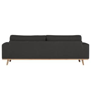 3-Sitzer Sofa BILLUND Baumwollstoff Vele: Anthrazit - Buche Hell