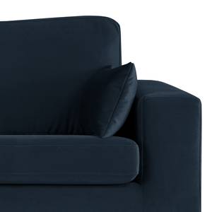 3-Sitzer Sofa BILLUND Samt Sadia: Dunkelblau - Buche Hell