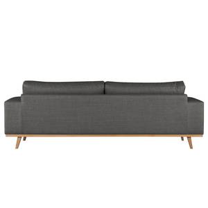 3-Sitzer Sofa BILLUND Strukturstoff Otrera: Dunkelgrau - Buche Hell