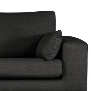 3-Sitzer Sofa BILLUND Strukturstoff Otrera: Schwarz - Buche Hell