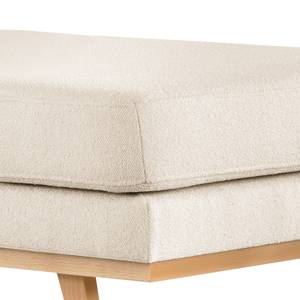 Gestoffeerde hocker BILLUND Bouclé Stof Eurona: Beige - Licht beukenhout