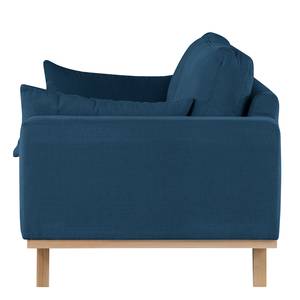 3-Sitzer Sofa BILLUND Baumwollstoff Vele: Blau - Buche Hell