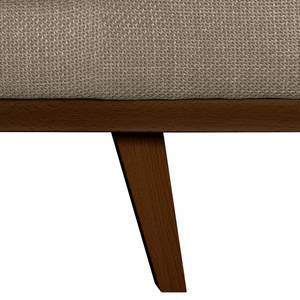 3-Sitzer Sofa BILLUND Strukturstoff Otrera: Taupe - Buche Dunkel