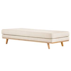 Banc capitonné BILLUND Tissu Bouclé Eurona: Beige - Hêtre clair