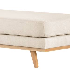 Banc capitonné BILLUND Tissu Bouclé Eurona: Beige - Hêtre clair