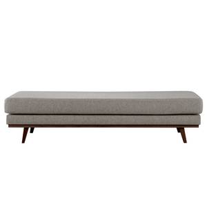 Banc capitonné BILLUND Velours Lark: Marron gris - Hêtre foncé