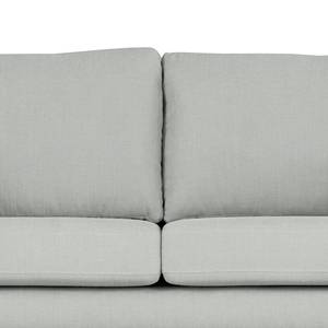 Canapé d’angle BILLUND avec ottomane Tissu Vele: Gris - Méridienne longue à gauche (vue de face) - Hêtre clair