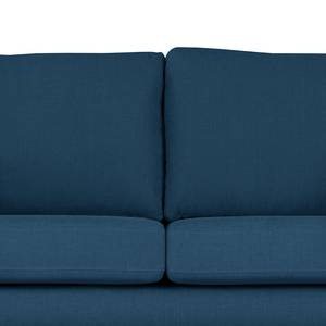 Ecksofa BILLUND mit Ottomane Baumwollstoff Vele: Blau - Ottomane davorstehend rechts - Buche Hell