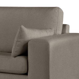 Divano con chaise longue BILLUND Tessuto Bouclé Eurona: Grigio - Longchair preimpostata a sinistra - Faggio scuro