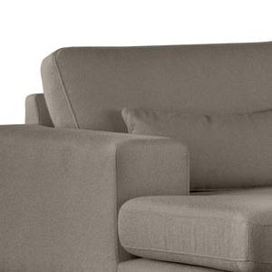 Hoekbank BILLUND met chaise longue Bouclé Stof Eurona: Grijs - Longchair vooraanzicht links - Lichte beukenhout