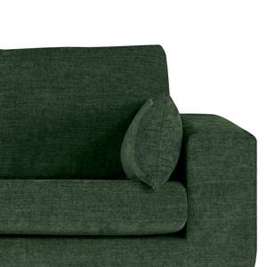 Divano con chaise longue BILLUND Tessuto Cieli: Verde scuro - Longchair preimpostata a sinistra - Faggio chiara