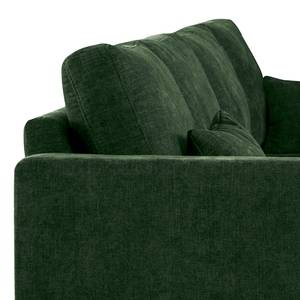 Divano con chaise longue BILLUND Tessuto Cieli: Verde scuro - Longchair preimpostata a sinistra - Faggio chiara