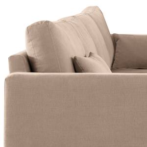 Divano con chaise longue BILLUND Tessuto Vele: talpa - Longchair preimpostata a sinistra - Faggio chiara