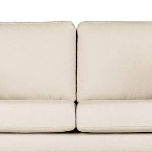 Ecksofa BILLUND mit Longchair Bouclé Stoff Eurona: Beige - Longchair davorstehend rechts - Buche Dunkel