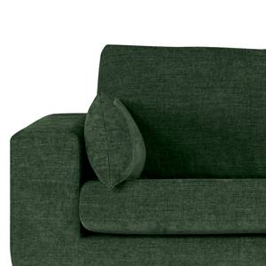 Divano con chaise longue BILLUND Tessuto Cieli: Verde scuro - Longchair preimpostata a destra - Faggio scuro