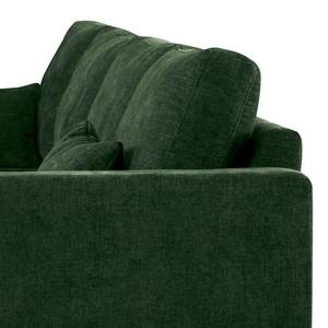 Divano con chaise longue BILLUND Tessuto Cieli: Verde scuro - Longchair preimpostata a destra - Faggio scuro