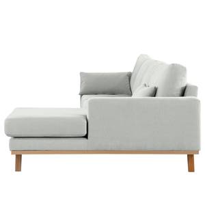 Divano con chaise longue BILLUND Tessuto Vele: grigio - Longchair preimpostata a destra - Faggio chiara