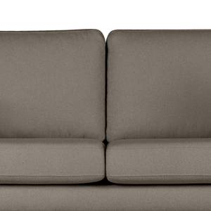 Ecksofa BILLUND mit Longchair Bouclé Stoff Eurona: Grau - Longchair davorstehend rechts - Buche Dunkel