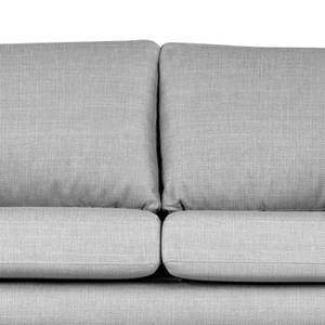 Canapé d’angle BILLUND avec méridienne Tissu structuré Otrera: Gris clair - Méridienne courte à droite (vue de face) - Hêtre clair