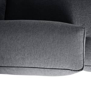 Ecksofa HUDSON 3-Sitzer mit Longchair Webstoff Saia: Steingrau - Breite: 251 cm - Longchair davorstehend links