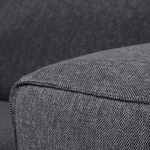 Ecksofa HUDSON 3-Sitzer mit Longchair Webstoff Saia: Steingrau - Breite: 251 cm - Longchair davorstehend links