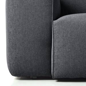 Divano angolare a 3 posti HUDSON Tessuto Saia: grigio pietra - Larghezza: 251 cm - Longchair preimpostata a sinistra