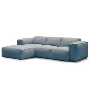 Divano angolare a 3 posti HUDSON Tessuto Saia: blu jeans - Larghezza: 251 cm - Longchair preimpostata a sinistra