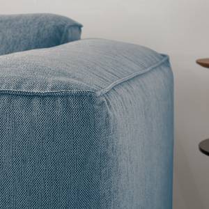 Ecksofa HUDSON 3-Sitzer mit Longchair Webstoff Saia: Denim - Breite: 251 cm - Longchair davorstehend links