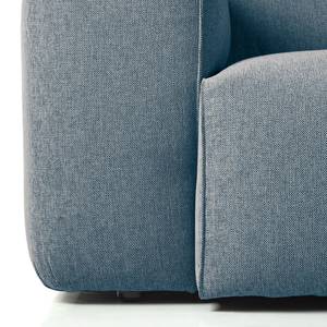 Ecksofa HUDSON 3-Sitzer mit Longchair Webstoff Saia: Denim - Breite: 251 cm - Longchair davorstehend links