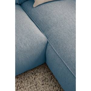 Ecksofa HUDSON 3-Sitzer mit Longchair Webstoff Saia: Denim - Breite: 251 cm - Longchair davorstehend rechts