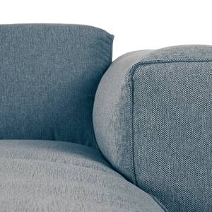 Ecksofa HUDSON 3-Sitzer mit Longchair Webstoff Saia: Denim - Breite: 251 cm - Longchair davorstehend rechts