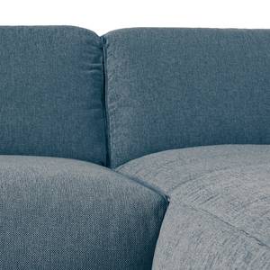 Ecksofa HUDSON 3-Sitzer mit Longchair Webstoff Saia: Denim - Breite: 251 cm - Longchair davorstehend rechts