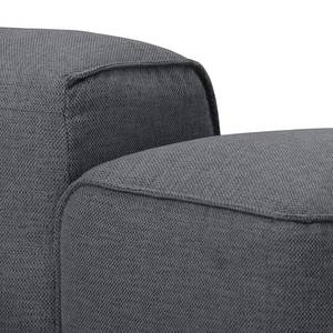 Ecksofa HUDSON 3-Sitzer mit Longchair Webstoff Saia: Steingrau - Breite: 251 cm - Longchair davorstehend rechts