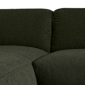 Canapé d’angle 3 places HUDSON I Tissu Saia: Gris vert chiné - Largeur : 284 cm - Méridienne courte à gauche (vue de face)