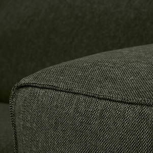 Ecksofa HUDSON 3-Sitzer mit Longchair Webstoff Saia: Graugrün meliert - Breite: 284 cm - Longchair davorstehend links