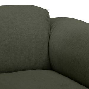 Ecksofa HUDSON 3-Sitzer mit Longchair Webstoff Saia: Graugrün meliert - Breite: 284 cm - Longchair davorstehend links