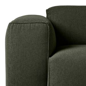Ecksofa HUDSON 1,5-Sitzer mit Longchair Webstoff Saia: Dunkelgrün - Longchair davorstehend rechts