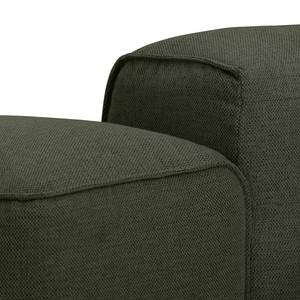 Ecksofa HUDSON 1,5-Sitzer mit Longchair Webstoff Saia: Dunkelgrün - Longchair davorstehend rechts